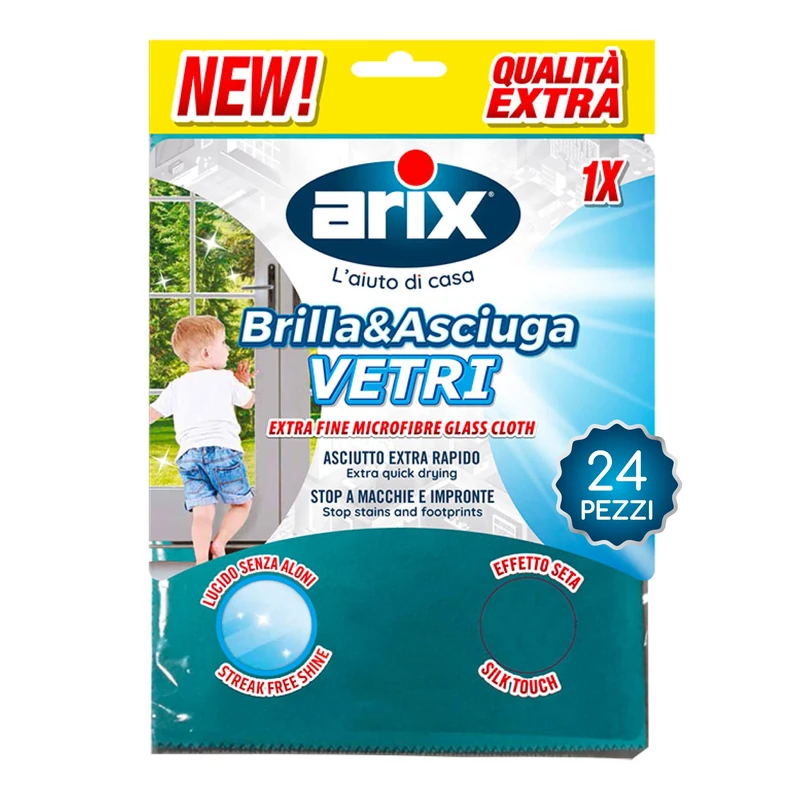 Arix | 24 Shine & Dryer for Glasses, 32 x 30 cm, Microfibre Cloth for Glasses, Anti-Streaks and Fingerprints Cloth, Extra Quick Drying – Pack of 24