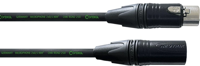 CORDIAL - CRM15FM - Microphone cable XLR NC3 XX f/m, 15 m, special touring, NEUTRIK plug, peak