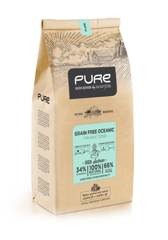 Pure Grain Free Oceanic Salmon Salmon and Grain Free Food for Adult Dogs 12 kg