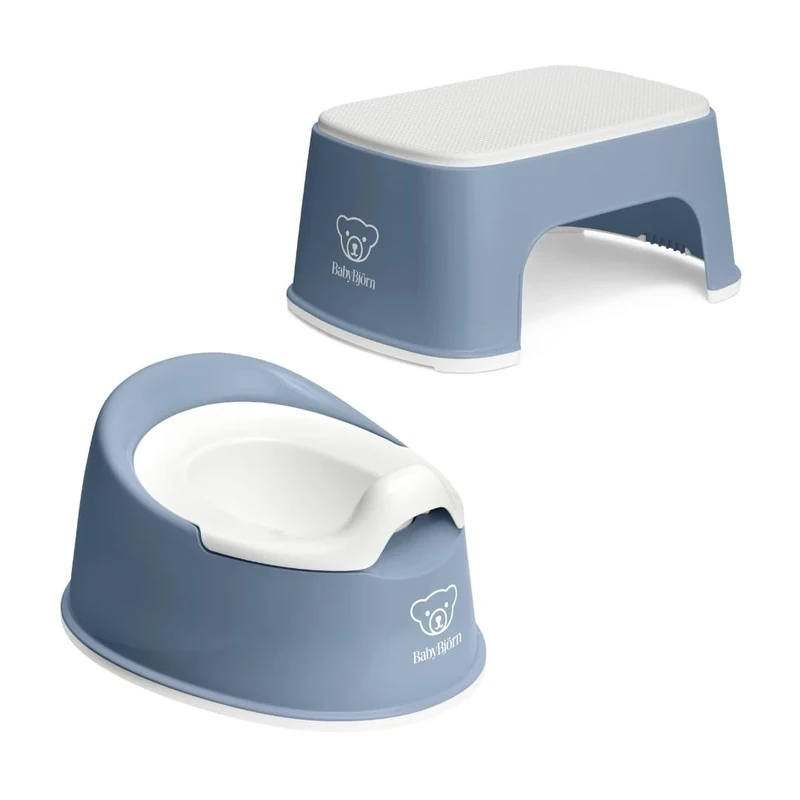 Bundle of BabyBjörn Smart Potty, Deep Blue/White + Step Stool, Deep Blue/White