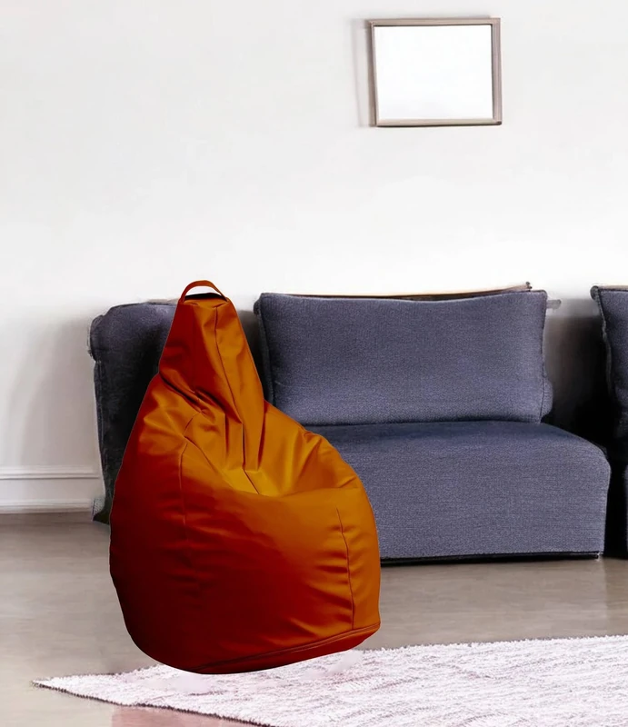 Talamo Italia - Pouf Abdog, Mehrzwecksessel, Sitzsack, Hockerhocker, Made in Italy, 90x90 h120 cm, Orange
