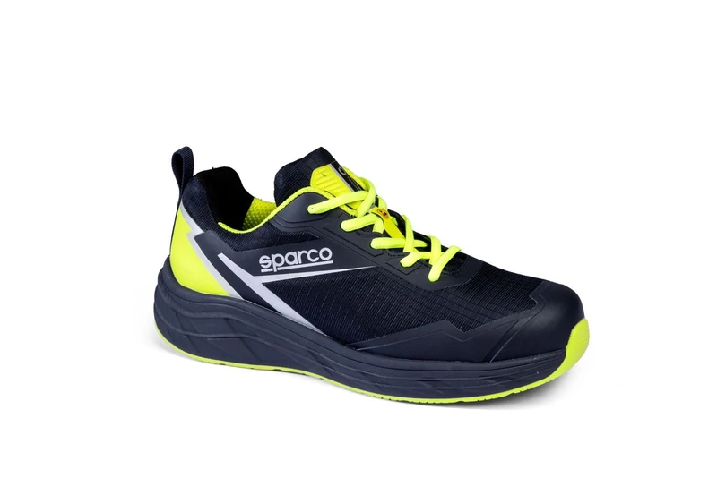 Sparco Unisex Teamwork Industrial Shoe, Navy Fluorescent Yellow, 9 UK