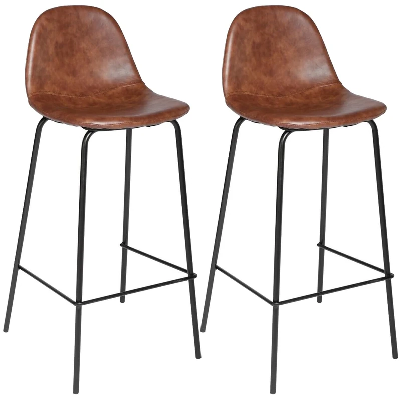 WELL HOME Vladi Brown Bar Stools Set of 2