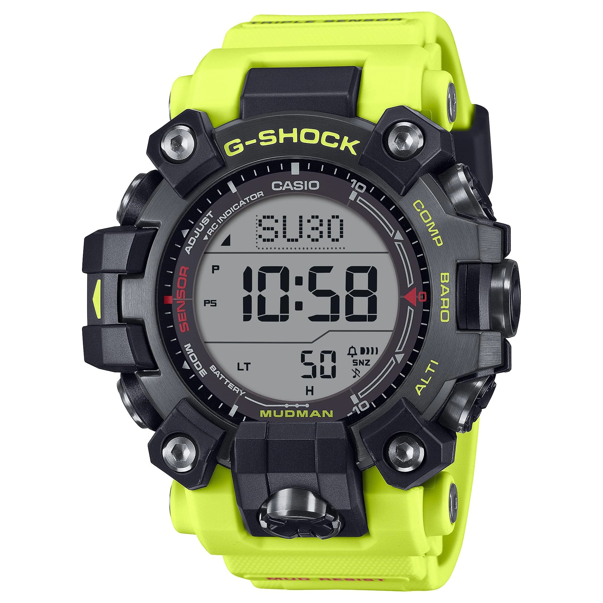 Casio G-Shock Master of G MUDMAN GW9500MRY-1A9 | Solar Powered | Triple Sensor | Mud Resistant | 200M Water Resistant | Rescue Yellow, Yellow