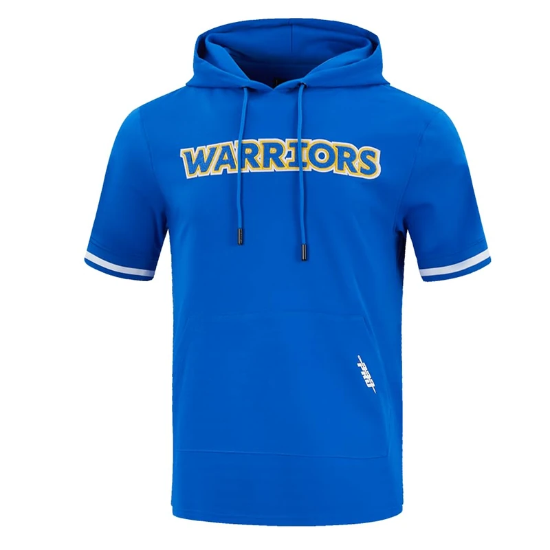Pro Standard Mens NBA Golden State Warriors Classic Chenille Short Sleeve Hoodie Royal Blue XL - Image 1