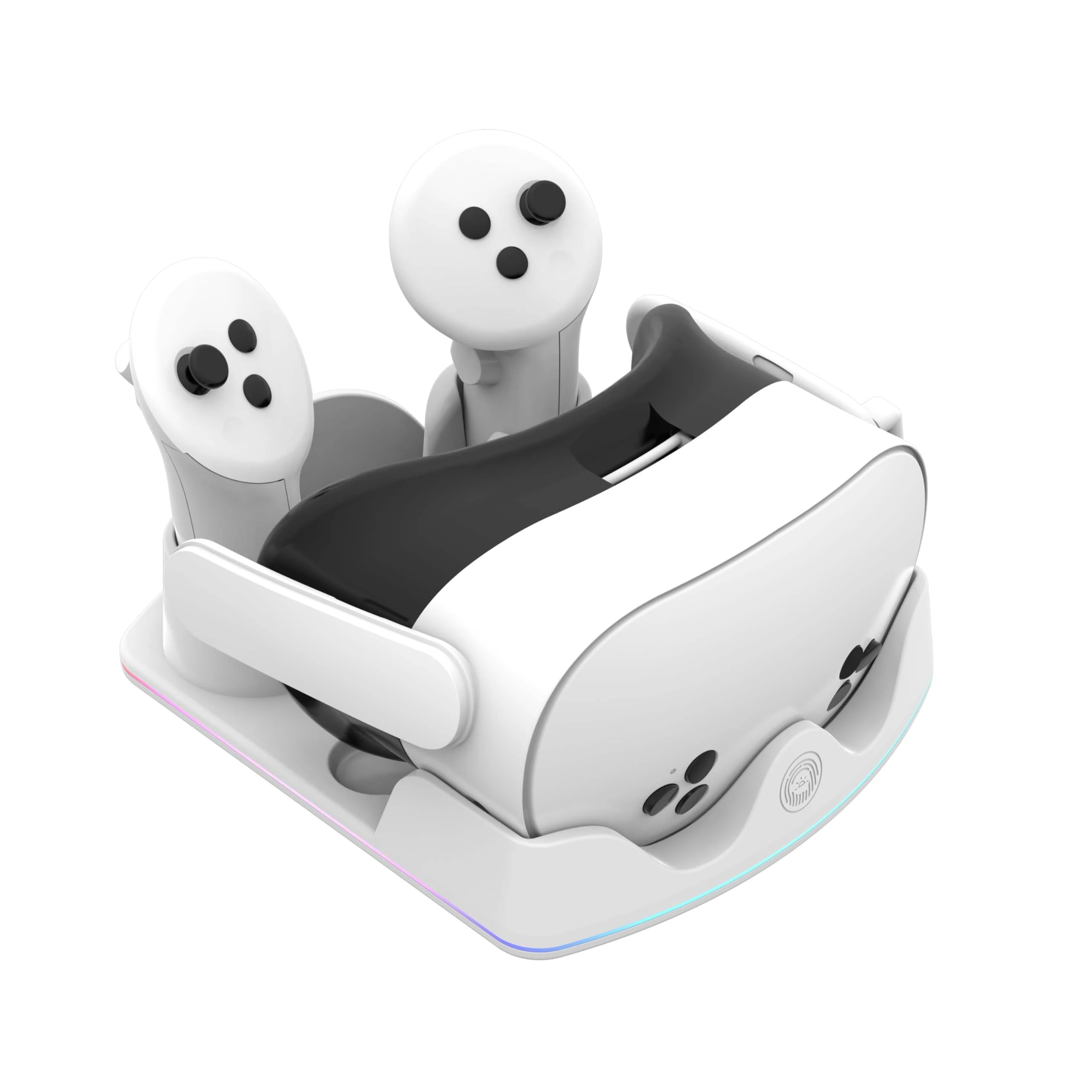 TicEaik Charging Dock for Meta Quest 3S/3/2 - RGB Light Charging Station, VR Glasses Accessories with Stand for Headset & Controller