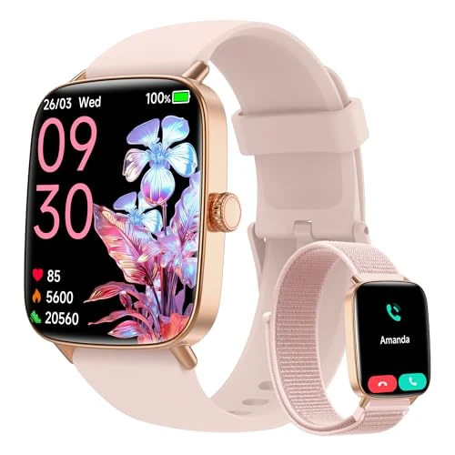 Smart Watches for Women (Answer/Make Calls),1.85" HD Screen Fitness Watch with Bluetooth 5.3,Heart Rate/Sleep/SpO2 Monitor,110+ Sports Modes,IP68 Waterproof Smartwatch,Activity Tracker for Android iOS