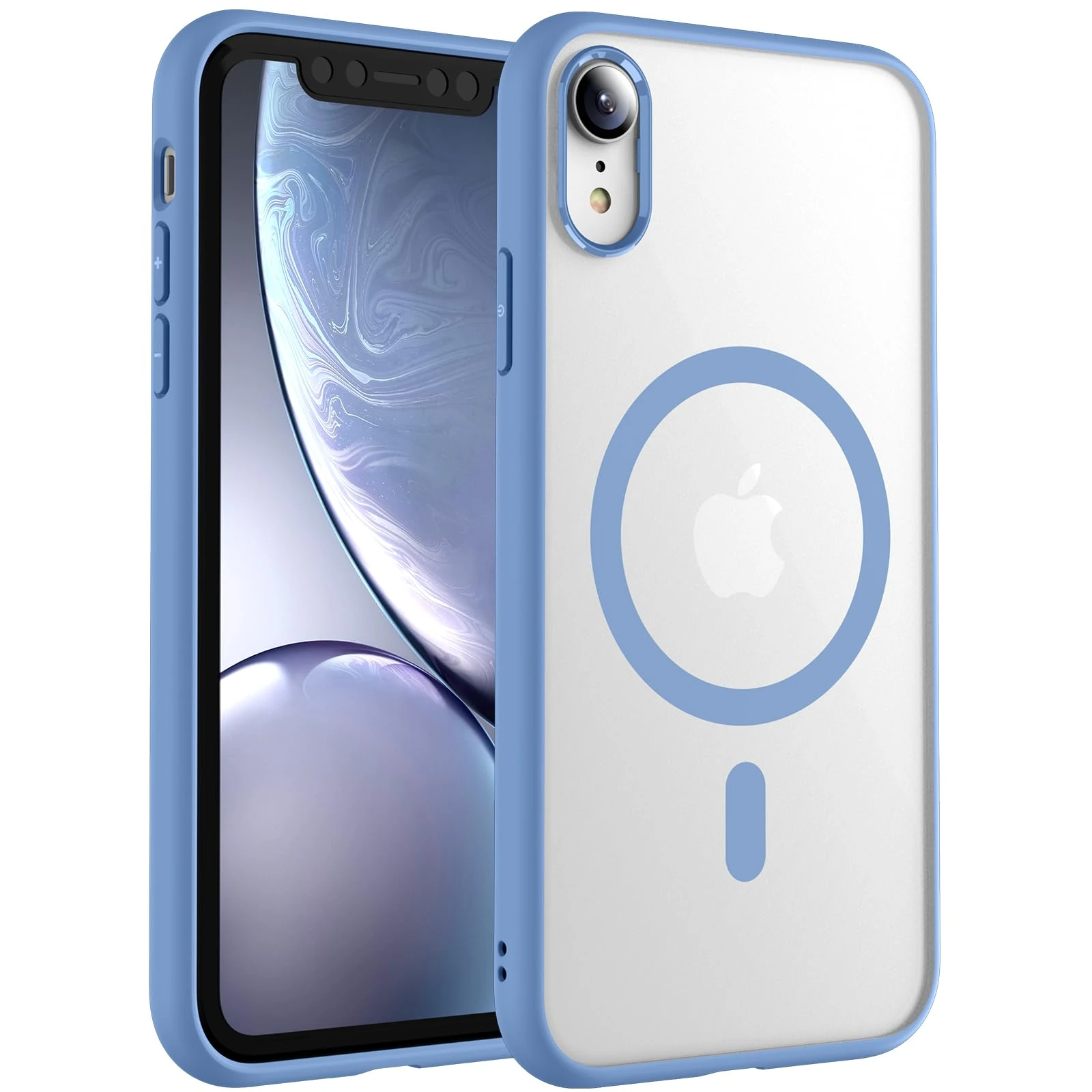 TOCOL Magnetic for iPhone XR Case 6.1-Inch, Fit for MagSafe, [14FT Military Grade Drop Tested], Shockproof Slim Anti-Fingerprint Translucent Matte Back Protective Phone Cover (Light Blue)