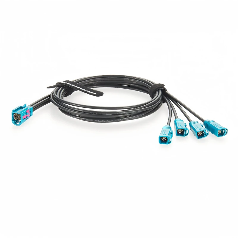 Plinkwirekb Original Rosenberger Antenna Connector Mini FAKRA Extension Cable 4-In-1 AMS11D-1M4Z5-Z to 59Z113-000-Z FAKRA Adapter Male to Female Automotive GPS RF Coaxial Cable Dacar 302-4 (0.5m)