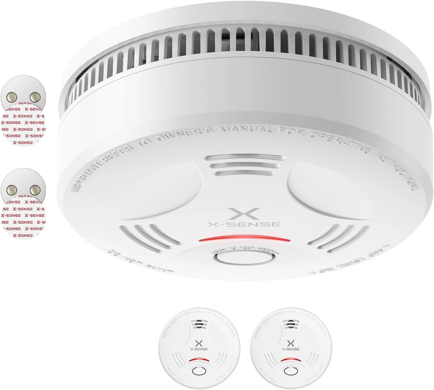 X-Sense Smoke Alarm for Home, 10-Year Battery Fire Alarm with Magnetic Mount, LED Indicator & Silence Button, Smoke Detector Battery Operated, Conforms to EN 14604 Standard, SD11, 2-Pack