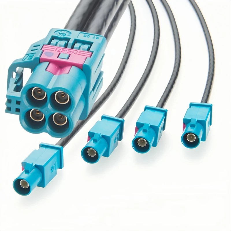 Original Rosenberger 4 Pin Mini FAKRA Extension Cable AMK12D-1M4Z5-Z to FAKRA 59Z114-000Z Antenna Connector Female to Male AMATE Automotive GPS RF Coaxial Cable GMSL2 (0.5m)