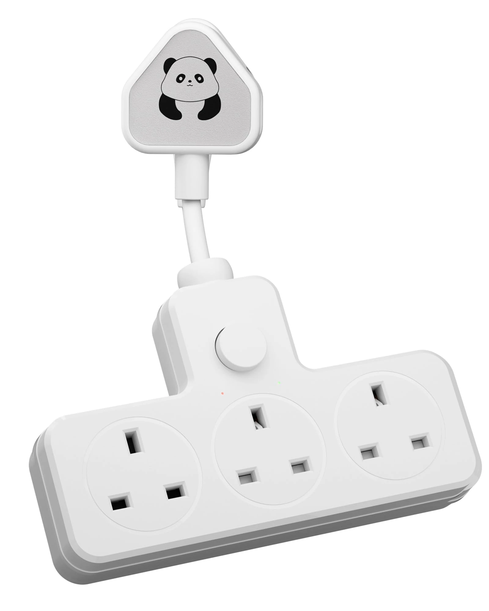 LIPWEL Extension Lead 3 Way Multi Plug Socket Surge Protected Short Extension Cord Heavy Duty 13A 3250W, Main Switch,Rotating Connectior, White