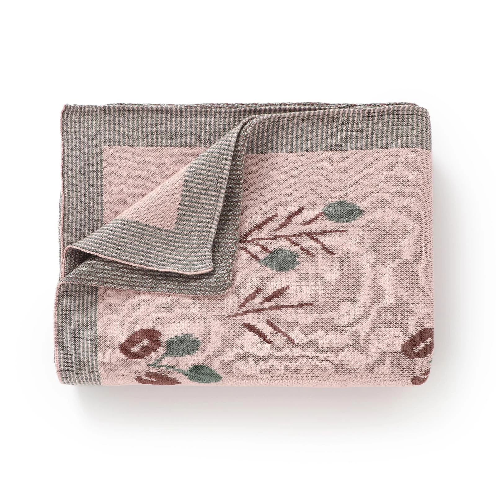 DovFanny 100% Cotton Newborn Baby Blanket Knitted Soft Cot Pram Moses Basket Blanket with for Boy and Girls