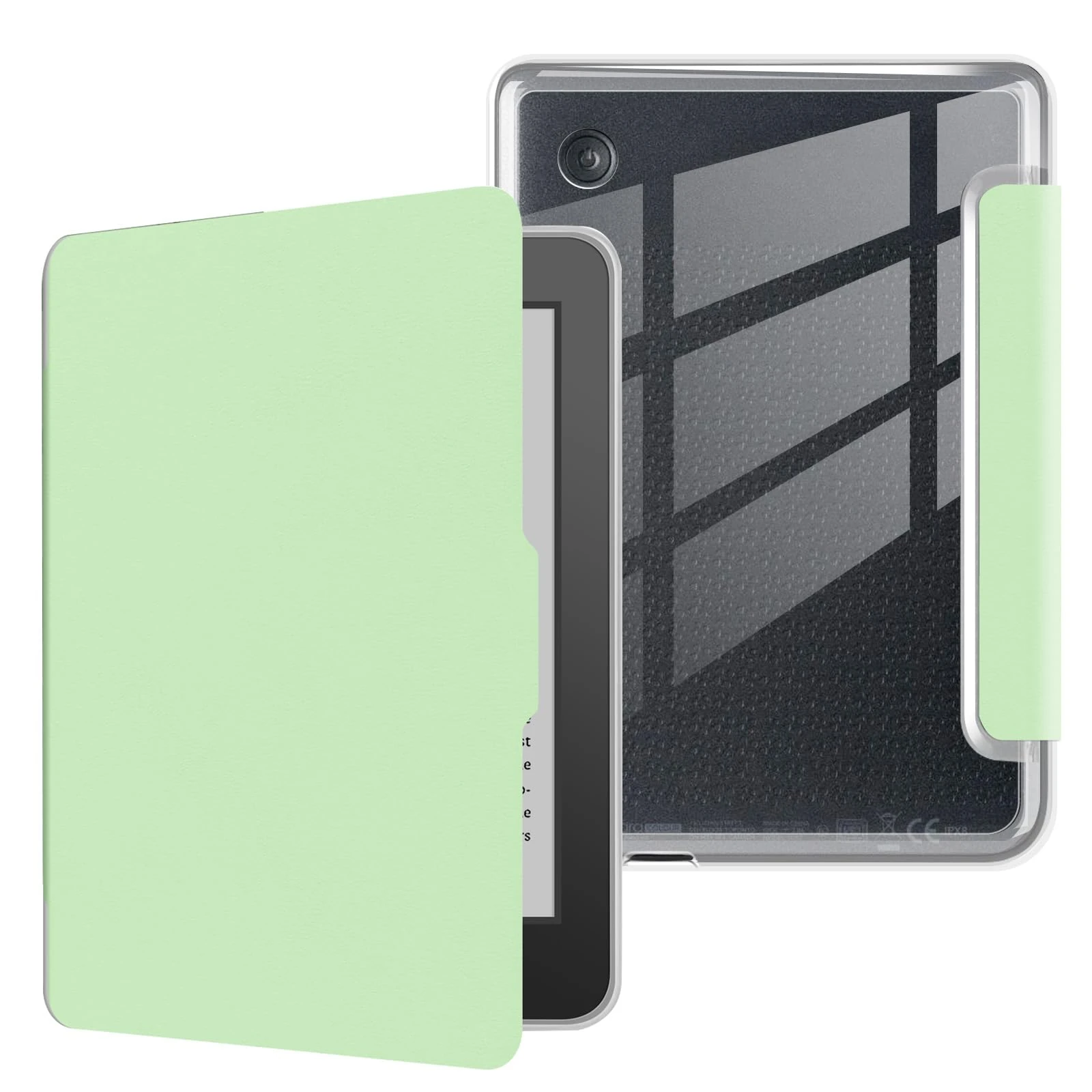 Case for 6" Kobo Clara BW 2024 Released, Ultra Clear Soft Flexible Transparent TPU Back Cover with Auto Sleep/Wake for Kobo Clara BW, Light Green