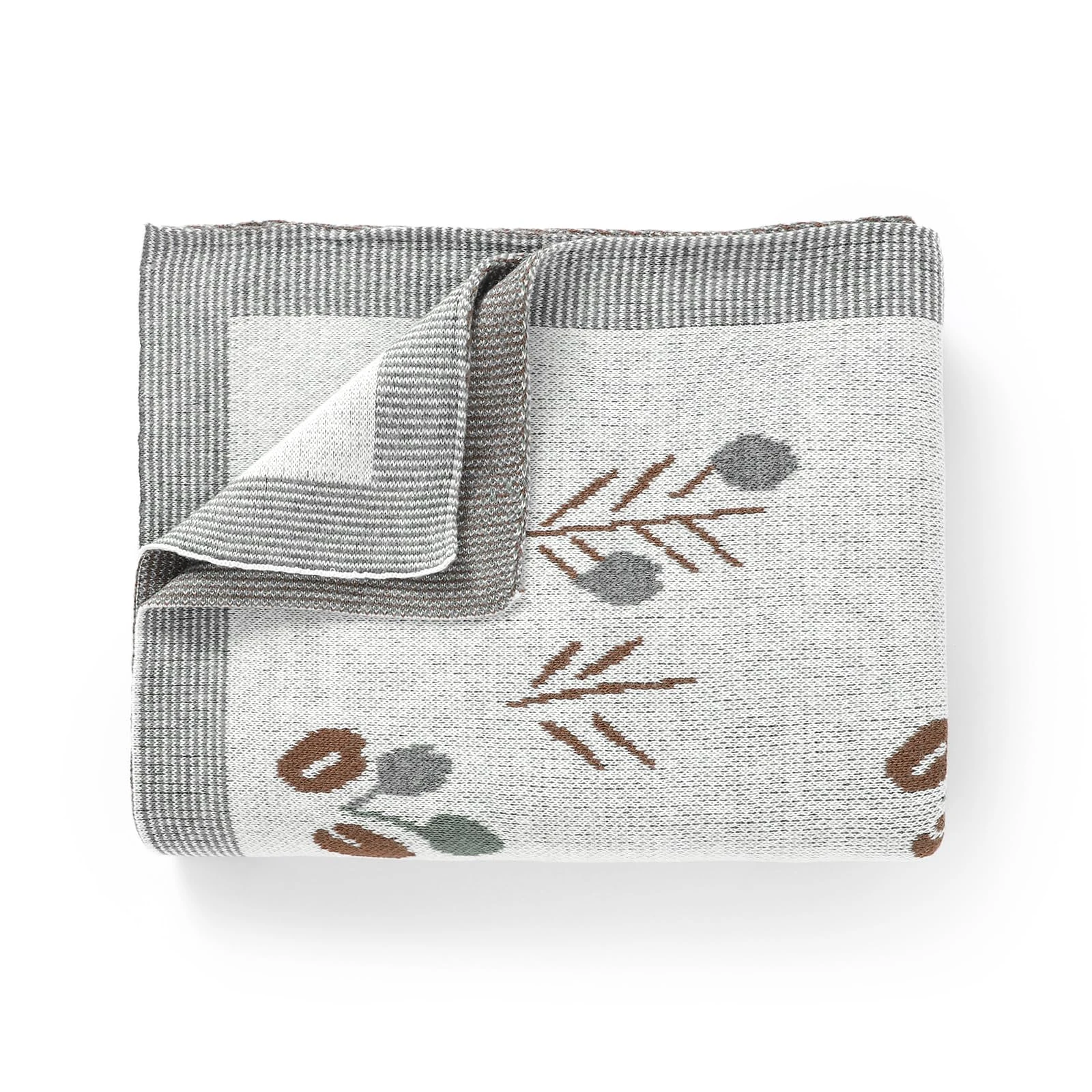 DovFanny 100% Cotton Newborn Baby Blanket Knitted Soft Cot Pram Moses Basket Blanket for Boy and Girls