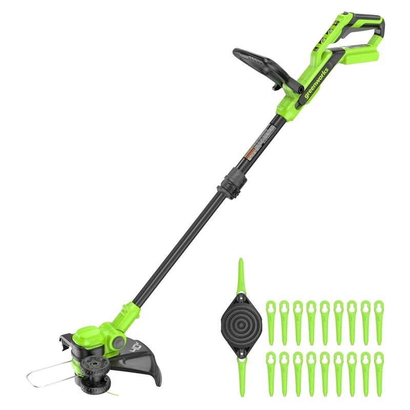 Greenworks 40V 13" 2-in-1 Cordless Trimmer/Edger w/ 20 Blades, Heavy Duty for Thick Weeds/Brush, Edges Fence/Sidewalk, Gas-Free Lightweight, Battery and Charger Not Included - Image 1