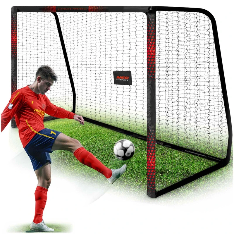 Neo-Sport Football Goal for Children and Adults with Protective Cover 300 x 200 x 120 cm Black Red Dots