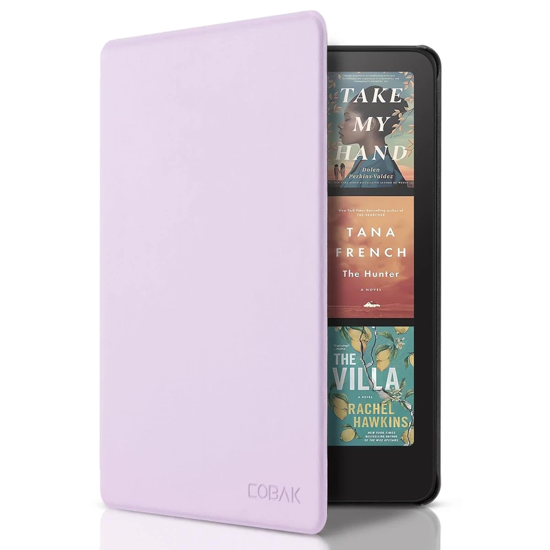 CoBak Case for 7 Inch E-Reader 12th Generation 2024 - PU Leather Smart Cover with Auto Sleep/Wake for Kindle Paperwhite/Kindle Colorsoft/KoBo/Boox, Light Purple