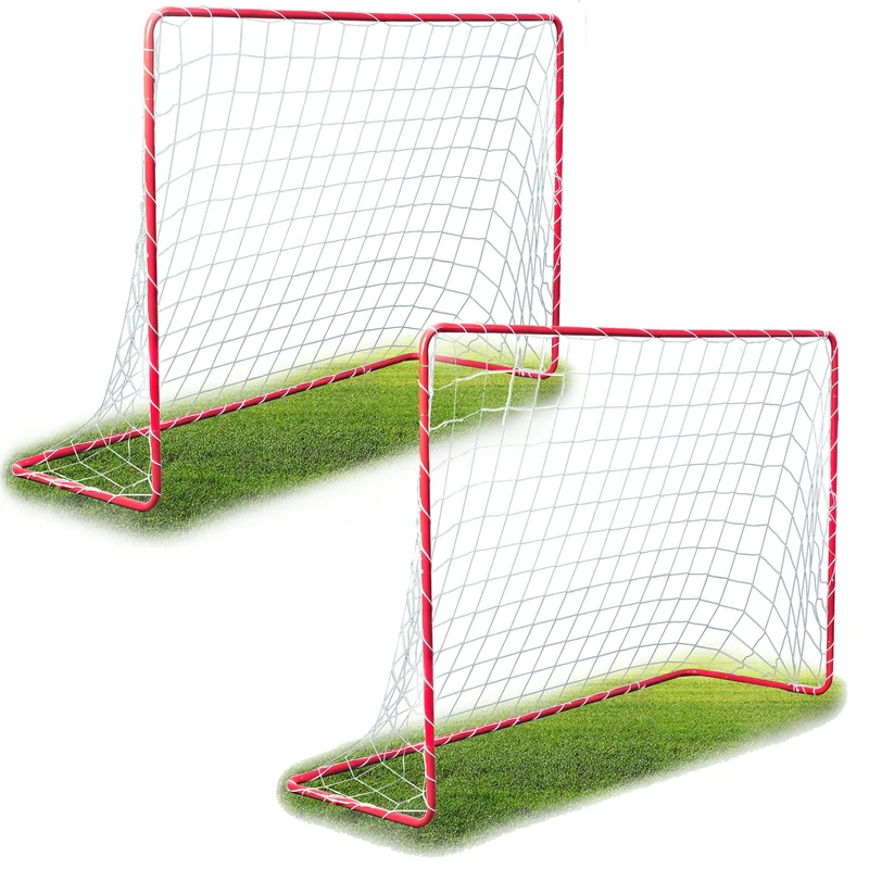 Neo-Sport Football Goal for Children and Adults, Set of 2, 183 x 122 x 61 cm, Red