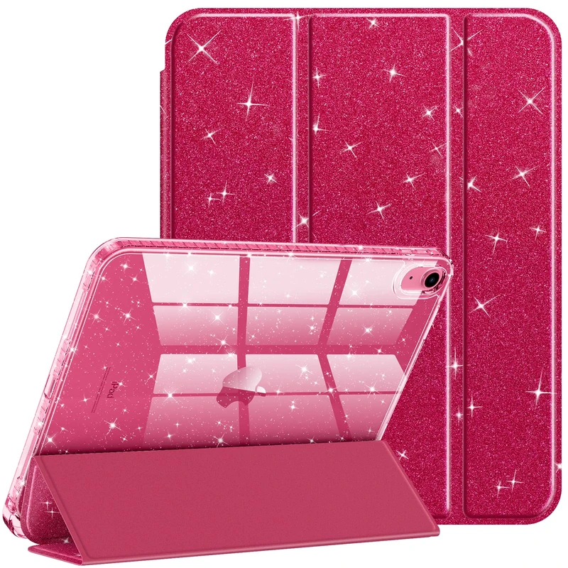 FINTIE Glitter Case for iPad (A16) 11th Generation 11 Inch (2025), iPad 10th Generation 10.9 Inch (2022) - [Built-in Pencil Holder] Sparkly Cover with Shiny Back Shell, Auto Wake/Sleep, Burgundy - Image 1