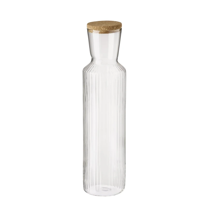 APS Lines 10727 Glass Carafe 1.5 litres Diameter 9 m Height 35 cm Cork Lid