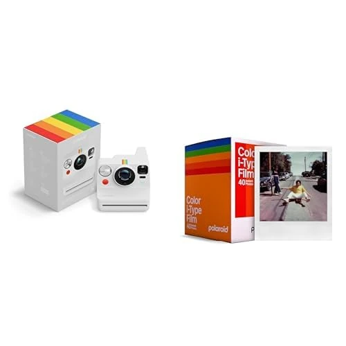 Polaroid - NOW+ Gen3 - Instant Camera Bluetooth Connected - Camera + Color Film Bundle (40 photos) - White