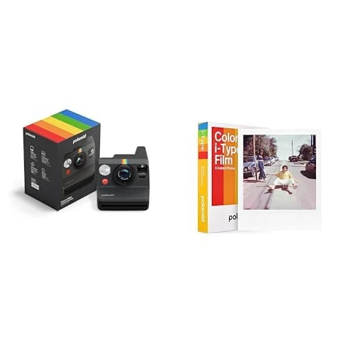 Polaroid - Now Gen3 - Instant Camera + Color Film Bundle (8 photos) - Black