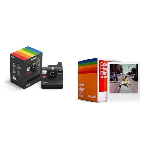 Polaroid - Now Gen3 - Instant Camera + Color Film Bundle (40 photos) - Black