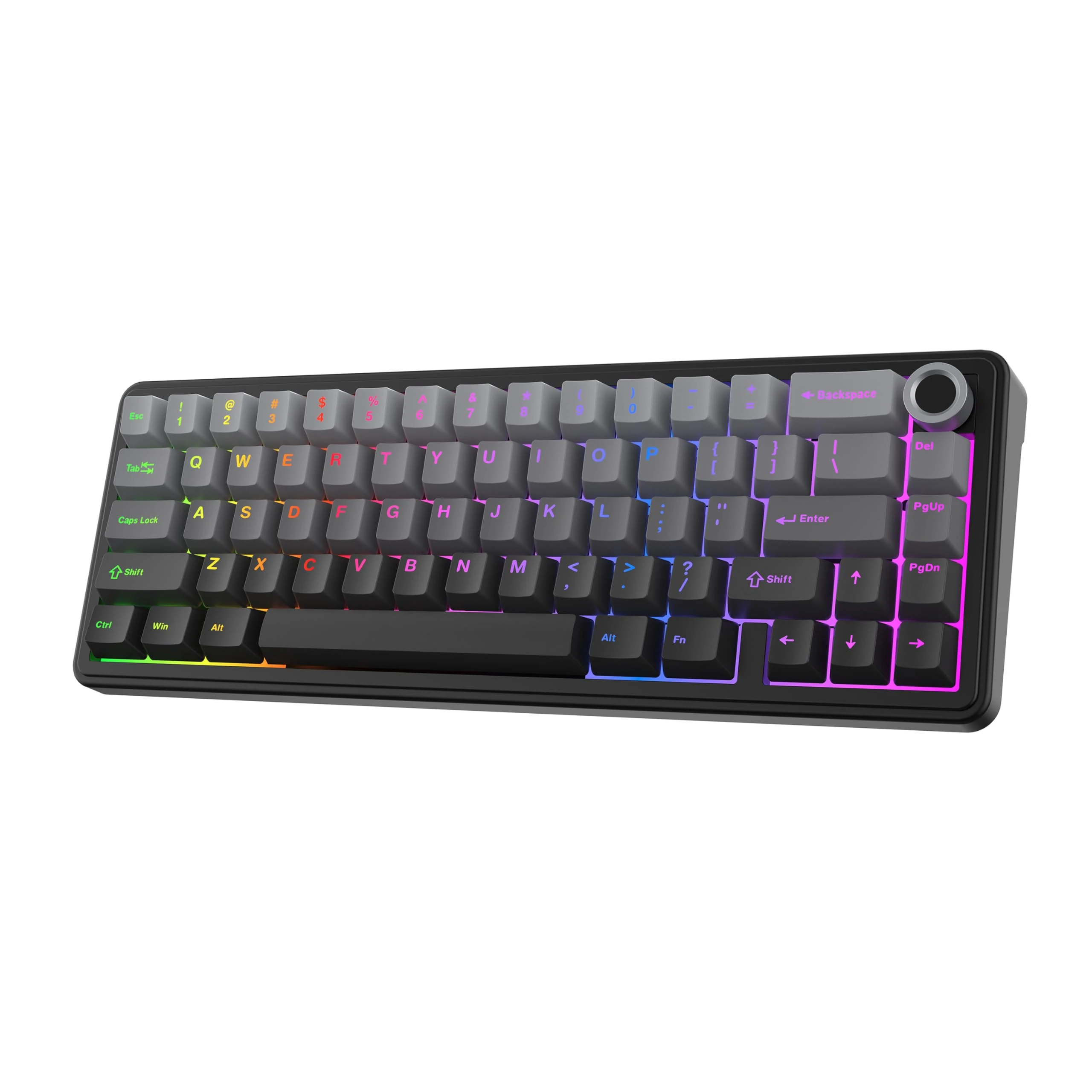 EPOMAKER X AULA F65 PRO Wireless Mechanical Gaming Keyboard, Hot-Swappable, Knob & Shine-Through PBT Keycap, RGB, BT/2.4GHz, qwerty us, 65% layout (Gradient Grey, Reaper Switch)