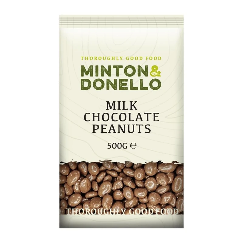 Minton & Donello Milk Chocolate Peanuts 6 x 500g (3Kg) - Suitable for Vegetarians, Great for Parties and Gatherings