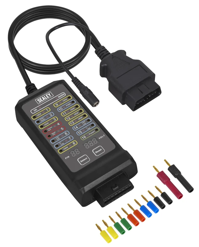 Sealey 16-Pin 12V/24V OBD Breakout Box - Car, Motorcycle, Truck, Boat, Van - VS8813