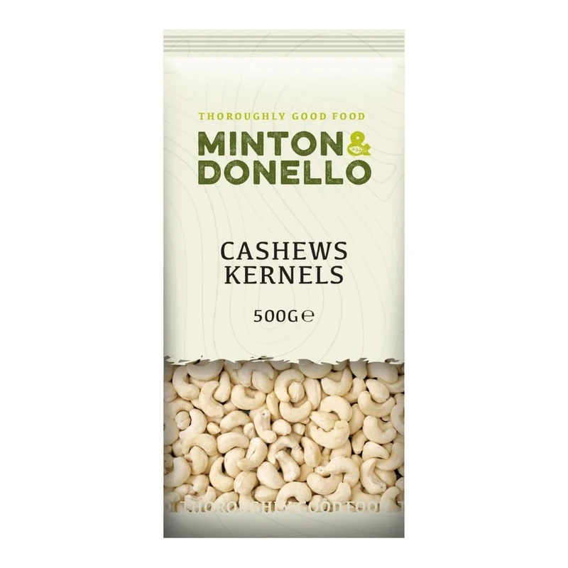 Minton & Donello Cashew Kernels 6 x 500g (3Kg) - Whole Cashews, Naturally Nutritious Snack
