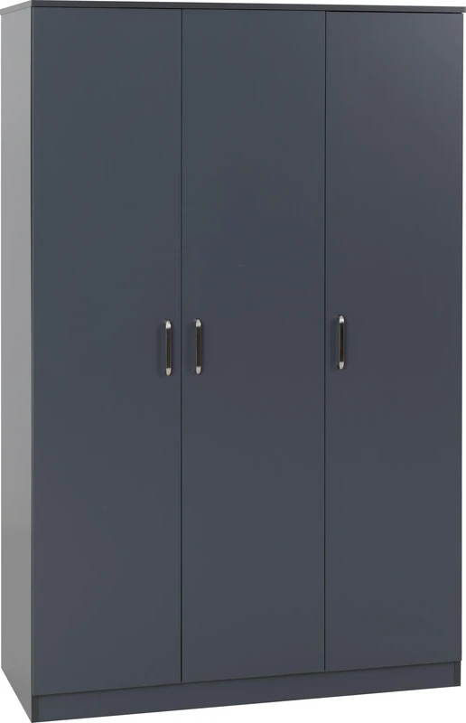 Seconique Dakota 3 Door Wardrobe in Dark Grey