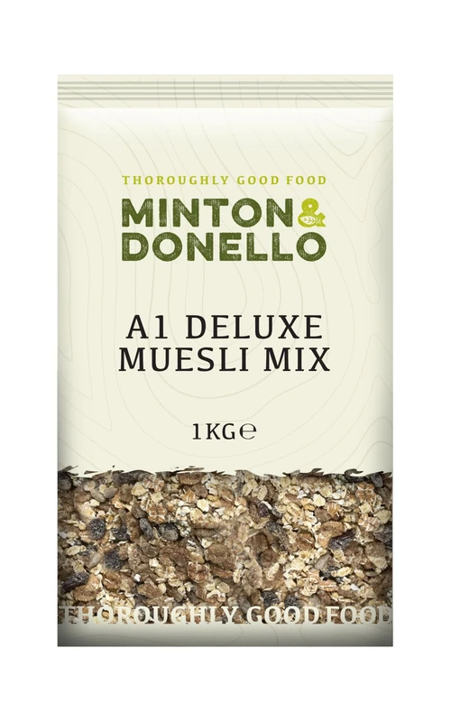 Minton & Donello A1 Deluxe Muesli Mix 6 x 1Kg (6Kg) - High Fibre Breakfast Cereal with Oats, Dried Fruit, and GMO-Free Ingredients