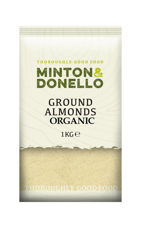 Minton & Donello Organic Ground Almonds 6 x 1Kg (6Kg) - GMO Free, High Fibre, Baking Ingredient