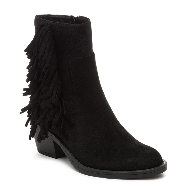 Rocket Dog Yankee Faux Suede Women's Black Heeled Ankle Boots - UK 8