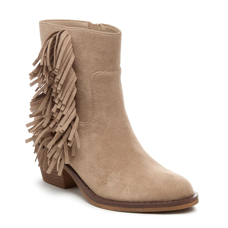 Rocket Dog Yankee Faux Suede Women's Taupe Heeled Ankle Boots - UK 4