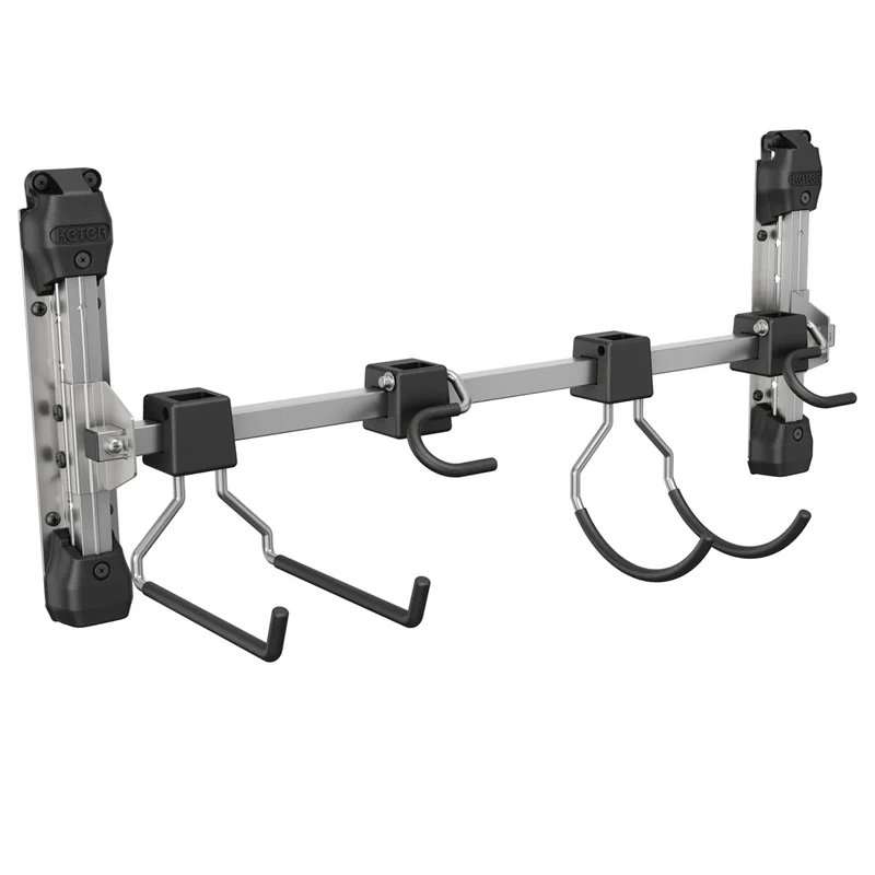 Keter Wall Mount Tool Organiser | 74cm Garden Tool Rack with Adjustable Hooks | Holds up to 35kg | Galvanised Steel, Anti-Scratch Finish | Shed & Garage Storage Solution