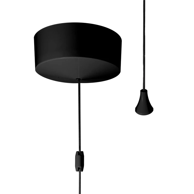 Evoges 6AX 2-Way Ceiling Pull Cord Switch | Raised Rounded Plastic | No Indicator | Screw Terminals | Bathroom Light, Utility Room, Wet Room, Bedrooms, Living Rooms (Black)