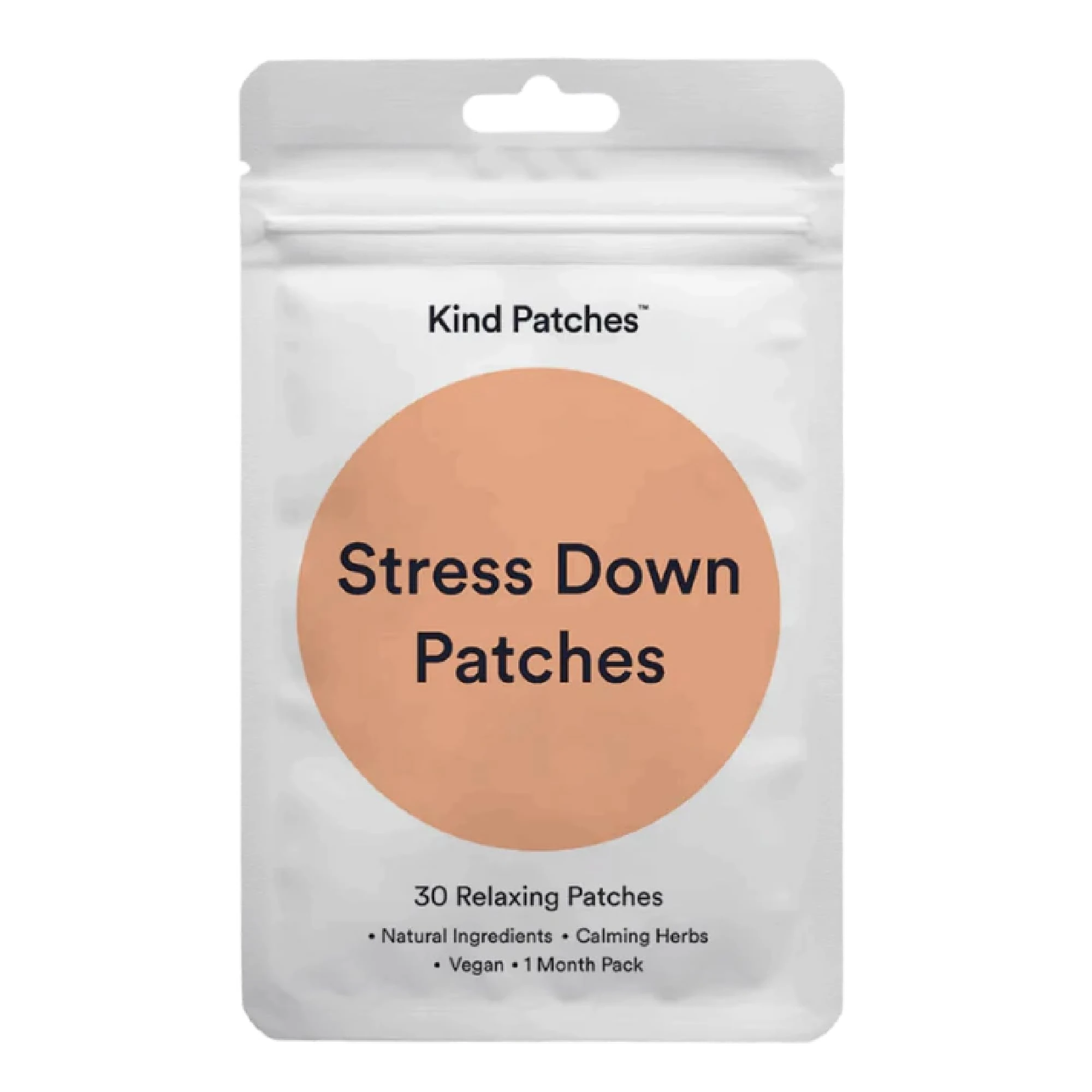 Kind Patches | Stress Down Patches | Stress & Anxiety Support | Botanical Plant-Based Formula with Calming Herbs, Green Tea, Vitamin B Complex & Ashwagandha | 30 Vegan Patches
