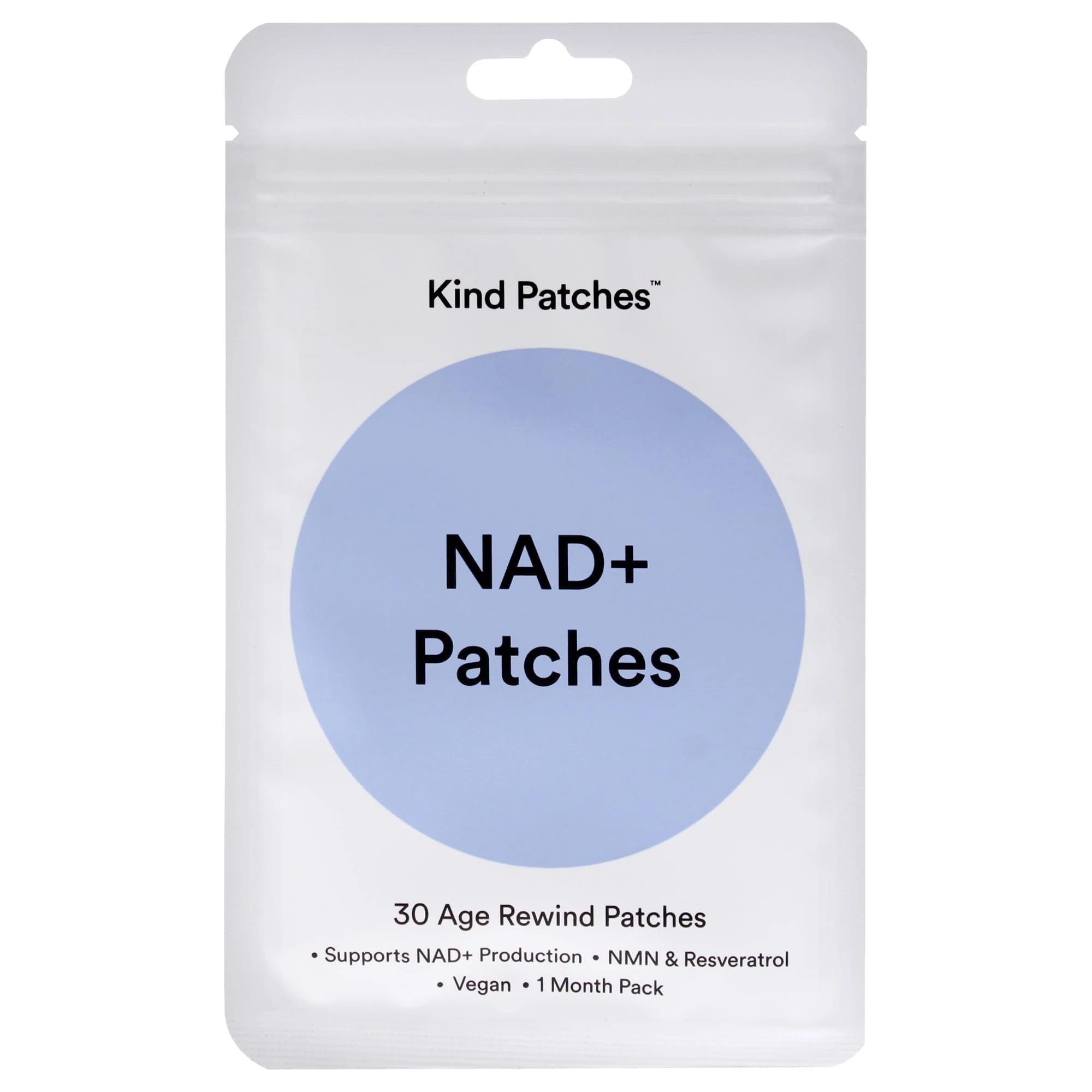 Kind Patches | NAD+ Patches | Cellular Energy and Metabolism Support | Botanical Plant-Based Formula with NMN, Resveratrol & Lion's Mane | 30 Vegan Patches