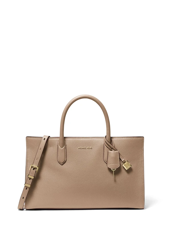 Michael Kors MD EW Satchel Birch - Leather Top-Handle Bag