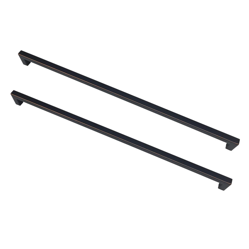 Aibeli Oil Rubbed Bronze Cabinet Pulls 17-5/8 Inch Hole Centers(448mm), Long Cabinet Handles Square Drawer Pulls 10 Pack, Stainless Steel Wardrobe Handles