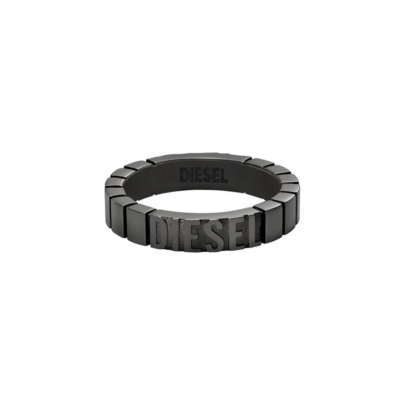 Diesel Men's Stainless Steel Band Rings, 10, Graphite