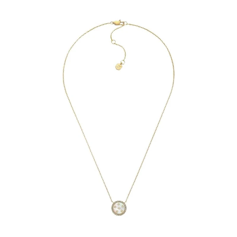 FOSSIL Women's gold tone Stainless Steel with lobster clasp closure Round pendant necklace