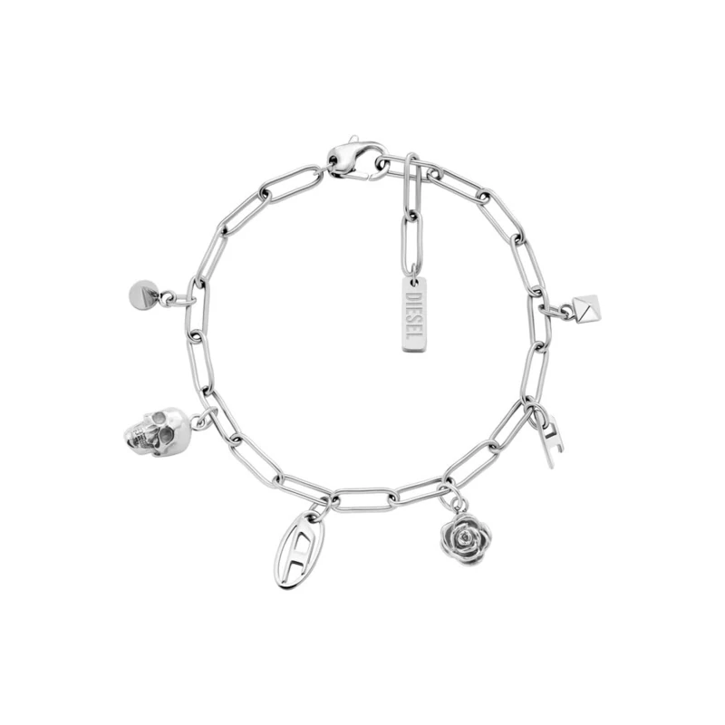 Diesel Men's Silver tone Stainless steel with lobster clasp closure bracelet
