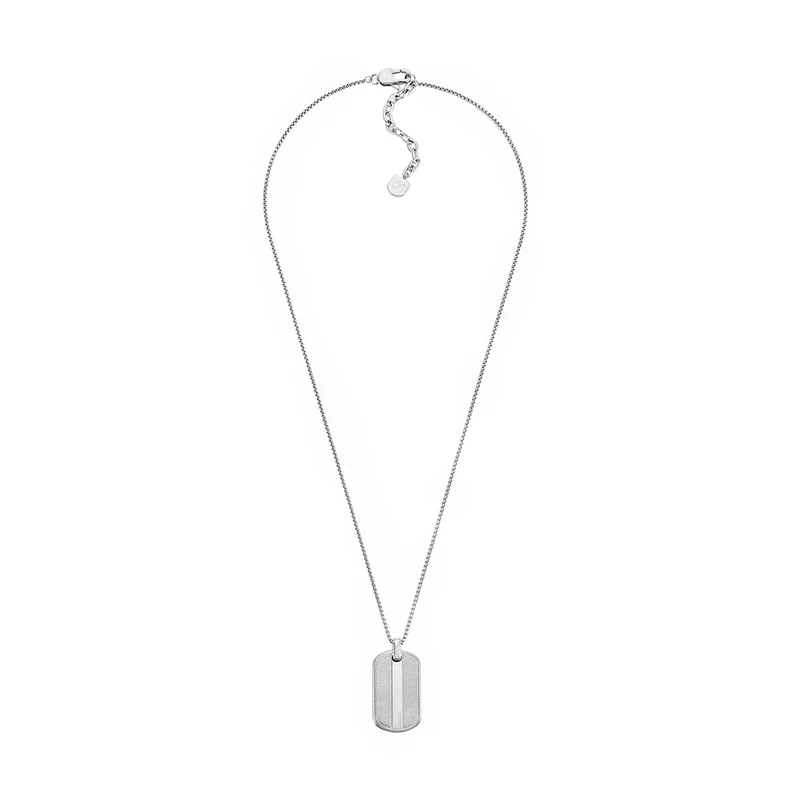 Fossil Men's Stainless steel with lobster clasp closure Dog tag necklace