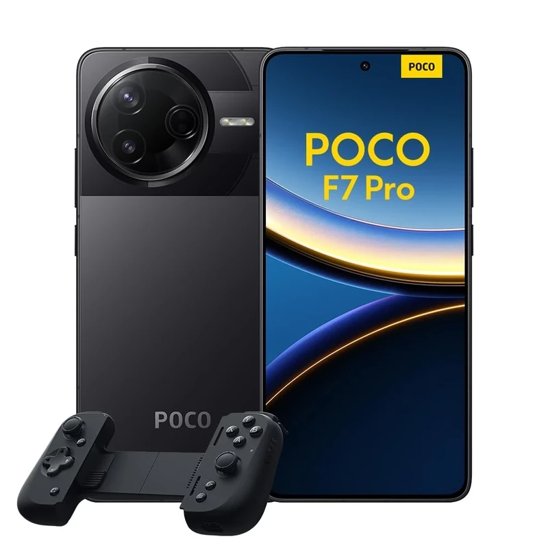 Xiaomi POCO F7 Pro Smartphone, 12+512, Black, 6000mAh battery, 90W HyperCharge, HyperAI(No power adapter included) + Razer Kishi V2 USB-C