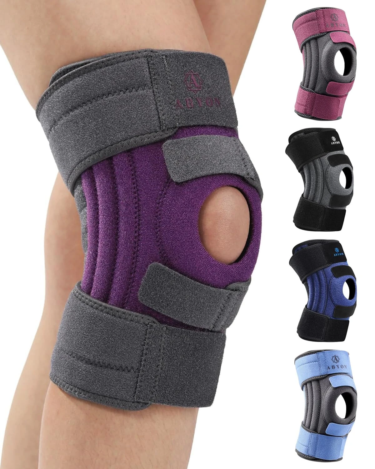 ABYON Knee Support for Men & Women Arthritis, Meniscus Tear, ACL, Knee Brace with Triple Side Stabilizers and Adjustable 360° Wraparound Strap for Maximum Knee Pain Support and Fast Recovery(2XL)
