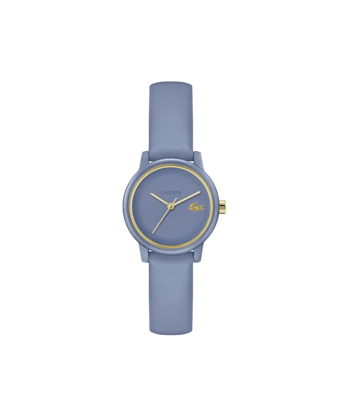 Lacoste Three Hand Quartz Movement Watch for Women LACOSTE.12.12 Swift Collection with Denim Blue Leather Strap - 2001435
